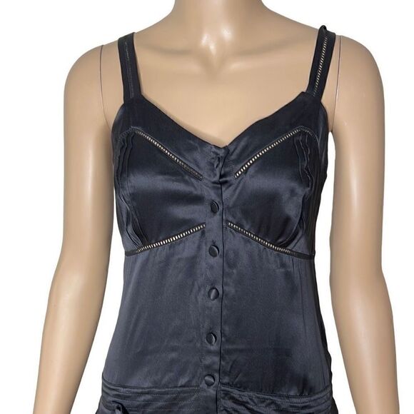 NWT Tufi Duek Silk Black Gisele Dress sz 2 - Picture 2 of 14